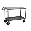 2 Shelf Ergonomic Handle Reinforced Steel Cart, 24" Wide, 4,800 lb. Capacity