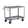 2 Shelf Ergonomic Handle Reinforced Steel Cart, 24" Wide, 2,400 lb. Capacity