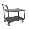 2 Shelf - Offset Handle Low Profile Steel Cart, 36' Wide