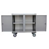 Stainless Steel Mobile Cabinet w/ 2 Doors, Middle Shelf, Steel Rigs & 5" Urethane Casters, 24" Deep
