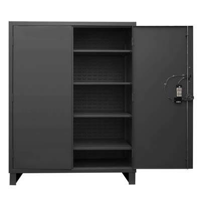 Heavy Duty Solid Door Cabinet with Electronic Access Control - 60"W x 24"D x 78"H