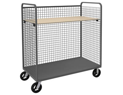 3 Sided Wire Cage Cart|Adjustable Shelf