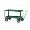 2 Shelf Wagon Truck w/ Perforated Deck & 10" x 2.75" Solid Rubber Casters