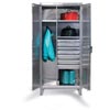 Stainless Steel Wardrobe Cabinet With Drawers, 60"W