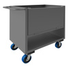 4 Sided Box Truck, 6' Polyurethane Casters, 2 Shelves w/ Gate