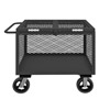 4 Sided Mesh Box Truck w/ 6' Mold-On Rubber Casters, Hinged Cover (2,000 lbs. Capacity)