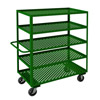Perforated Garden Cart w/ 5 Shelves, 6' Mold-On Rubber Casters (2,000 lbs. Capacity)