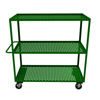 Perforated Garden Cart w/ 3 Shelves, 6' Mold-On Rubber Casters (1,200 lbs. Capacity)