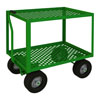 5th Wheel Perforated Garden Truck w/ 2 Shelves, 10' Pneumatic Casters 