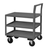 Low Deck Service Cart w/ 5' Polyolefin Casters & 3 Shelves