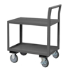 LDO Series, Low Deck Service Cart, 5' Polyurethane Cstrs, 2 Shelves, All Lips Up