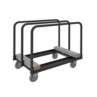 Panel Moving Trucks w/ 5" Polyurethane Casters & Carpeted Wood End Rails (1,000 lbs. capacity)