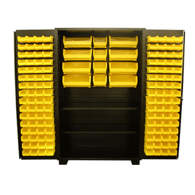 Model DN, 14 Gauge Bin & Shelf Cabinet - 48'W x 24'D x 78'H