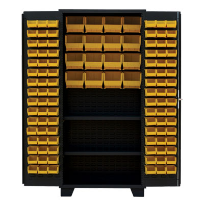 Model DT, 14 Gauge Bin & Shelf Cabinet - 36"W x 24"D x 78"H