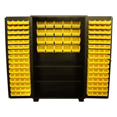 Model DT, 14 Gauge Bin & Shelf Cabinet - 48"W x 24"D x 78"H