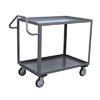 2 Shelf Ergonomic Handle Steel Service Cart, 24' Wide