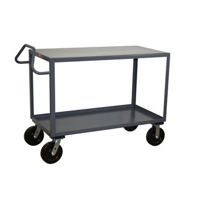 3 Shelf Ergonomic Handle Steel Service Cart, 24' Wide