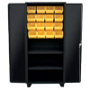Model HY, 14 Gauge Bin Cabinet with Shelves & Solid Doors - 36'W x 24'D x 78'H