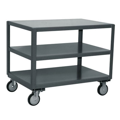 3 Shelf Reinforced Mobile Table, 1,200 lb. Capacity, 30" Wide
