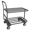 2 Shelf Low Profile Cart w/ Square Tubular Handle, 24' Wide