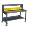 Mobile Work Bench w/ Riser & Bins, 30'W