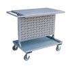 19"H Dual Sided Louvered Paneled Bin Cart, 24"W