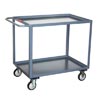 2 Shelf Steel Service Cart w/ Standard Handle, 18' Wide, 1,200 lb. Capacity