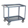 SB124 - 2 Shelf Steel Service Cart w/ Standard Handle, 18" Wide, 1,200 lb. Capacity