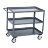 3 Shelf Steel Service Cart w/ Standard Handle, 24' Wide