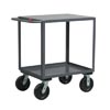 2 Shelf Steel Reinforced Service Cart w/ Standard Handle, 36' Wide, 4,800 lb. Capacity
