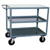 3 Shelf Reinforced Steel Service Cart w/ Standard Handle, 24