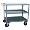 SF336 - 3 Shelf Reinforced Steel Service Cart w/ Standard Handle, 30" Wide