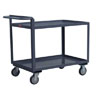 2 Shelf Low Profile Cart w/ High Handle, 24" Wide