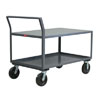 2 Shelf Reinforced Low Profile Steel Cart w/ 8' Phenolic Casters, 36' Wide, 4,800 lb. Capacity