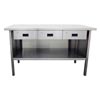 VO372 - 3 Sided Stainless Steel Workbench with 3 Drawers