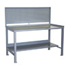 Heavy Duty Fixed Workbench with Pegboard Panel, 30" Deep
