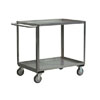 Stainless Steel 2 Shelf Cart w/ Standard Handle & Steel Rigs, 18' Wide