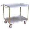 Stainless Steel 2 Shelf Service Cart w/ Flush Right Side, 30" Wide