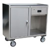 Stainless Steel Mobile Cabinet w/ 1 Door, 1 Drawer, Steel Rigs & 5' Urethane Casters, 24' Deep