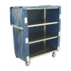Medium Duty 4 Shelf Stainless Steel Linen Cart w/ Nylon Cover, Steel Rigs, & 5