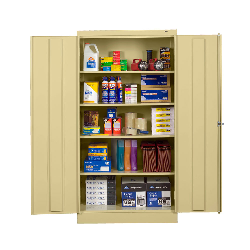 Broom Closet Storage Cabinet with 4 Adjustable Shelves - 36W x 24D x 72H