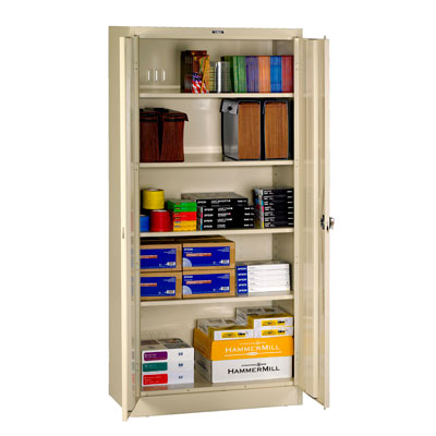 Easy To Assemble Deluxe Storage Cabinet, Recessed Handle - 36"W x 24"D x 78"H