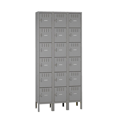 BS6-151512-1- 6 High Box Locker w/ Legs, 15"W (Assembled)