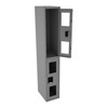 Double Tier C-Thru Locker w/o Legs, 12'W (Assembled)