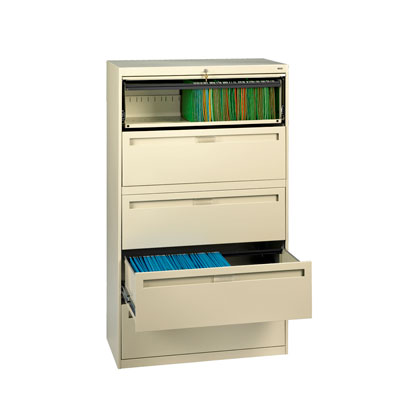 Five Drawer Lateral File - 36"W x 17 15/16"D x 65"H