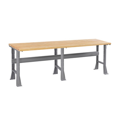 Flared Leg Workbench with Butcher Block Top