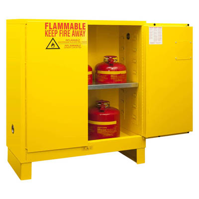 Flammable Safety Cabinet with Legs, 30 Gallons (114L) - 43"W x 18"D