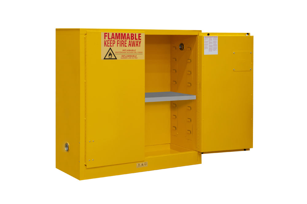 Flammable Safety Cabinet, 30 Gallons (114L), Manual Close Doors