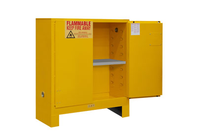 Flammable Safety Cabinet, Legs, 30 Gallons (114L), Manual Close Doors