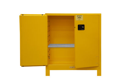 Flammable Safety Cabinet, Legs, 30 Gallons (114L), Manual Close Doors